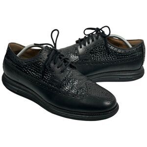 Cole Haan Men's ØriginalGrand Longwing Black Croc Leather Oxford Shoes 10.5M
